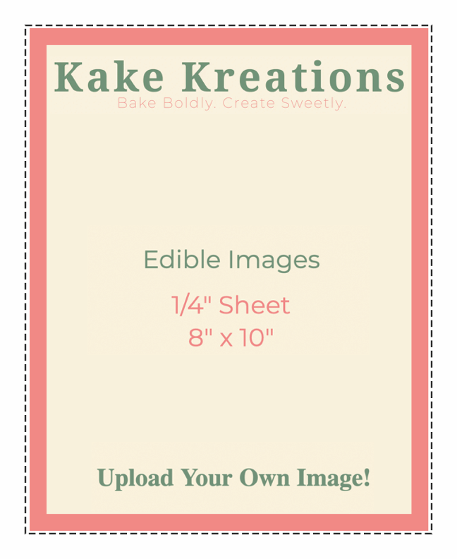 Edible Image 1/4 sheet // size 8" x 10"