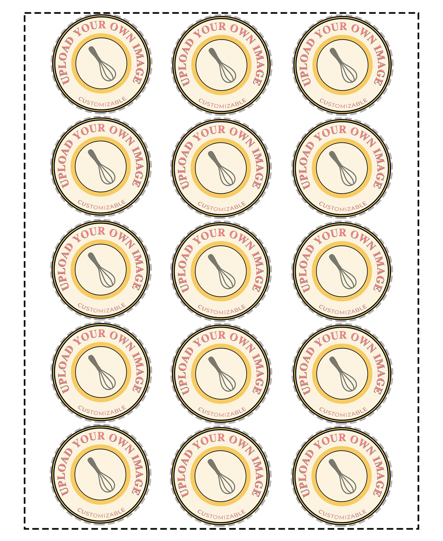 Imagen comestible de círculo de 7.5"