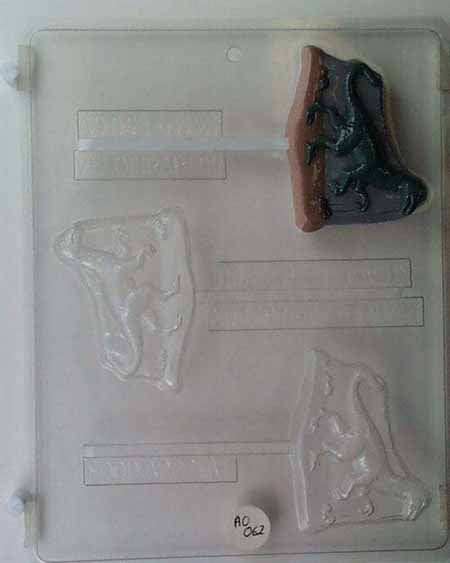 Chocolate// Candy Mold, Lollipop - Dinosaur, Dinosaur Velociraptor