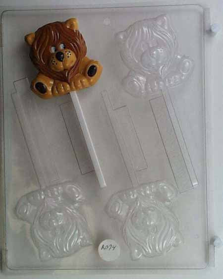 Chocolate// Candy Mold, Lollipop - Animal, Cute Lion
