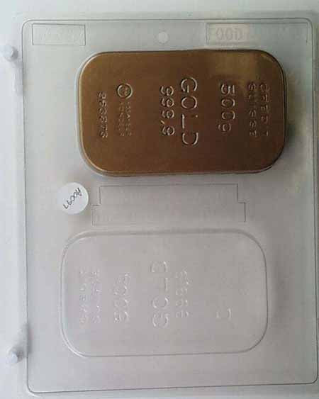 Chocolate// Candy Mold, Lollipop - Any Occassion, Large Gold Ingot