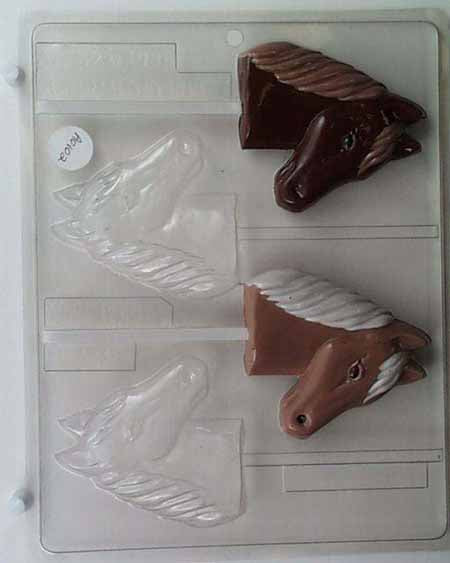 Chocolate// Candy Mold, Lollipop - Animal, Horse's Head
