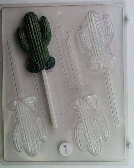 Chocolate// Candy Mold, Lollipop - Plant, Arizona Cactus