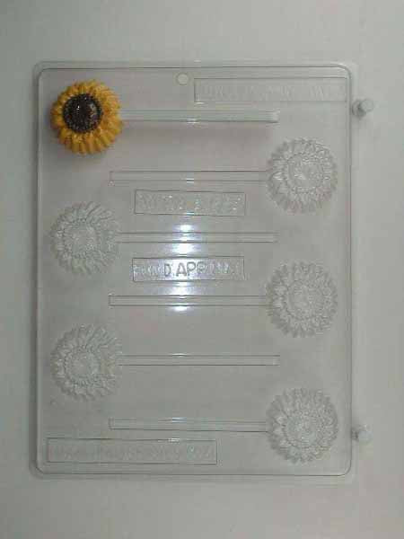 Chocolate// Candy Mold, Lollipop - Flower, Small Sunflower