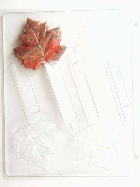 Chocolate// Candy Mold, Lollipop - Plant, Maple/ Oak Leaves