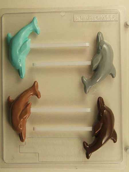 Molde para chocolate/caramelo, piruleta - Animal, delfín
