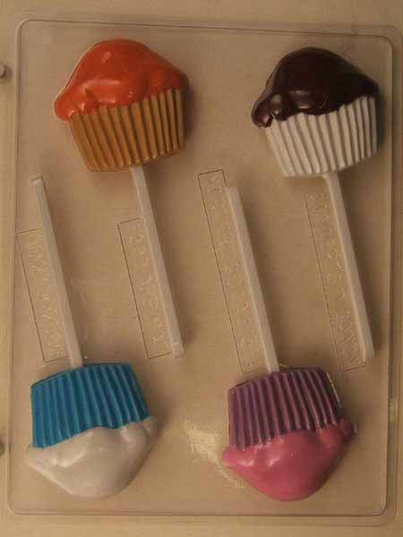 Chocolate// Candy Mold, Lollipop - Any Occasion, Plain Cupcake