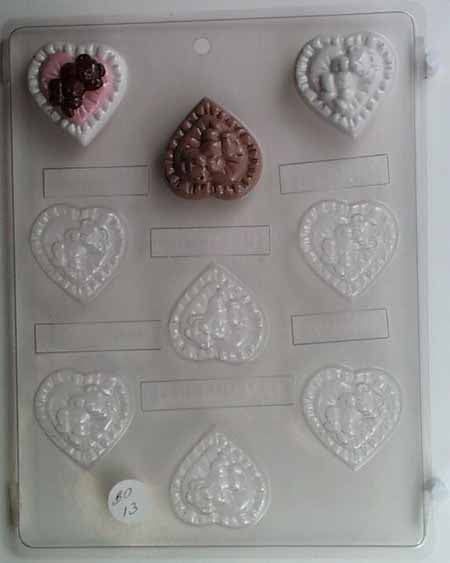 Molde de Chocolate// Caramelo, Mini - Bebé, Osito en Corazón