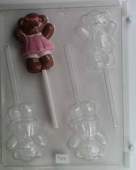 Molde para chocolate/caramelo, piruleta - Bebé, osita