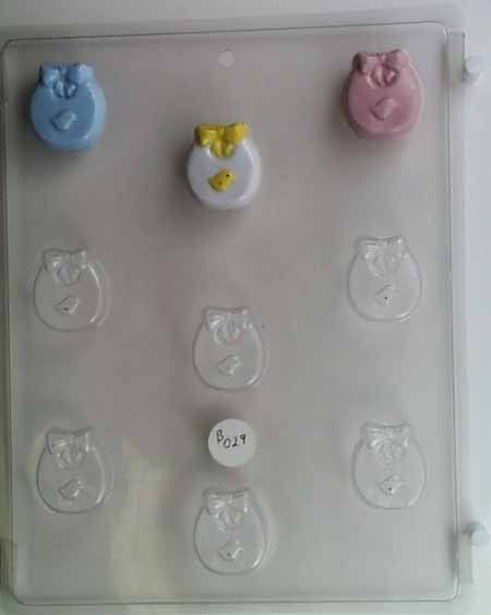 Chocolate// Candy Mold, Mini - Baby Shower, Bib with Baby Chick