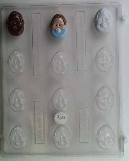 Chocolate// Candy Mold, Mini - Holiday, Baby Shower, Small Baby Boy with Pacifier