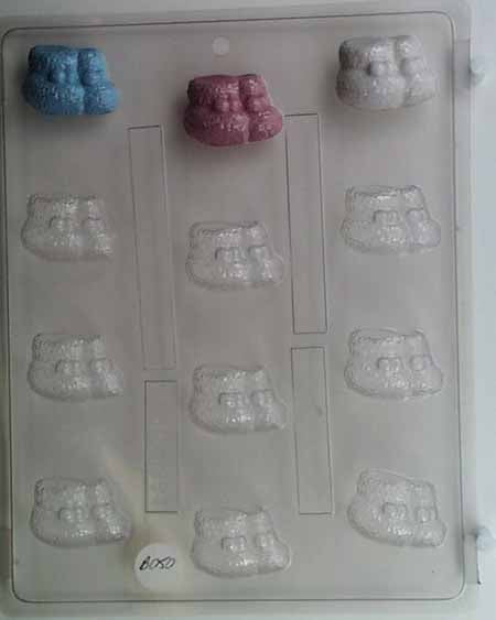 Chocolate// Candy Mold, Mini - Baby Shower, Small Baby Booties