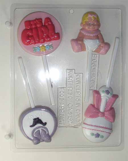 Chocolate// Candy Mold, Lollipop - Baby Shower, Baby Girl Collection
