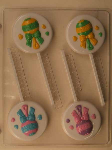 Chocolate// Candy Mold, Lollipop - Baby Shower, Rattle with Bow and Hearts on Round