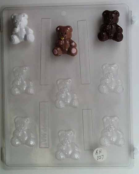 Chocolate// Candy Mold, Mini - Animal, Small Bear with Lollipop