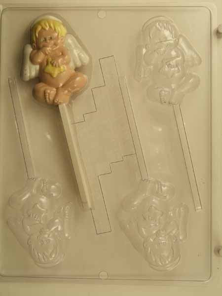 Chocolate// Candy Mold, Lollipop - Holiday, Angel Baby with Wings