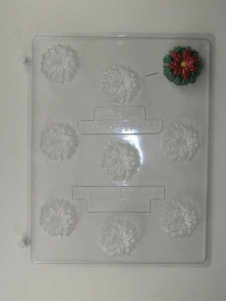 Chocolate// Candy Mold, Mini -Holiday, Christmas Poinsettias