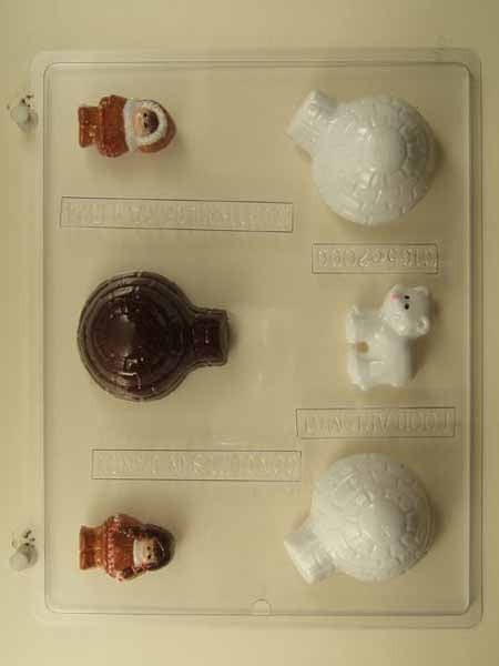 Molde para chocolate y caramelos, 3D - Navidad, Iglú navideño