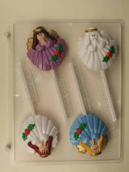 Chocolate// Candy Mold, Lollipop - Religion, Shell with Angel