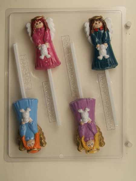 Chocolate// Candy Mold, Lollipop - Christmas, Christmas Angel Holding Baby Lamb