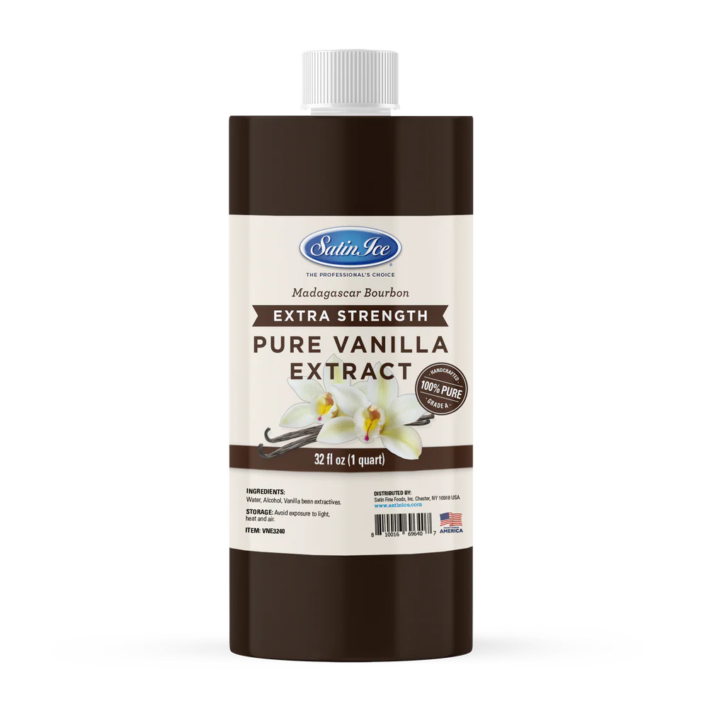 Satin Ice // Extra Strength Pure Vanilla Extract , 32 fl. oz.