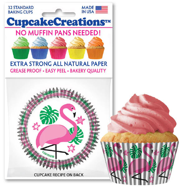 Cupcake Creations // Cupcake Liners "Flamingo" 2" Base x 1 3/8 " Wall