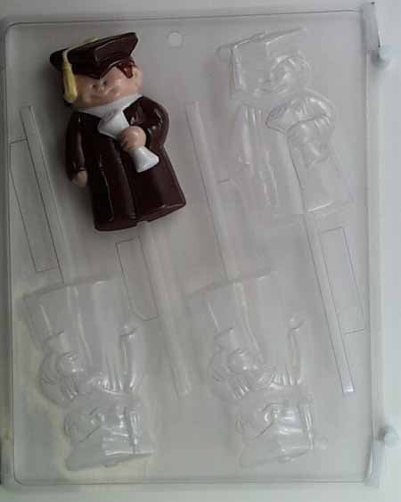 Chocolate// Candy Mold, Lollipop - Graduation, Boy Graduate