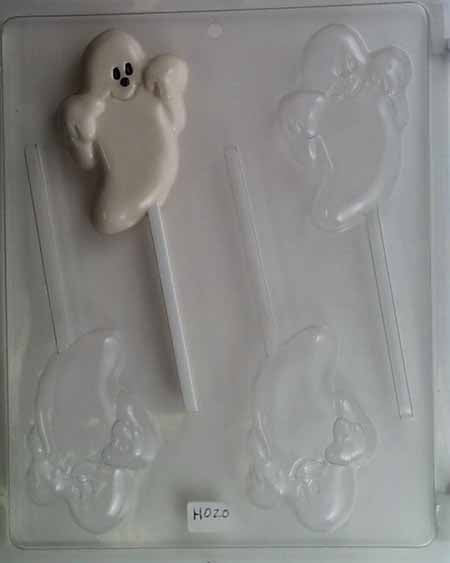 Chocolate// Candy Mold, Lollipop - Halloween, Smiling Ghost