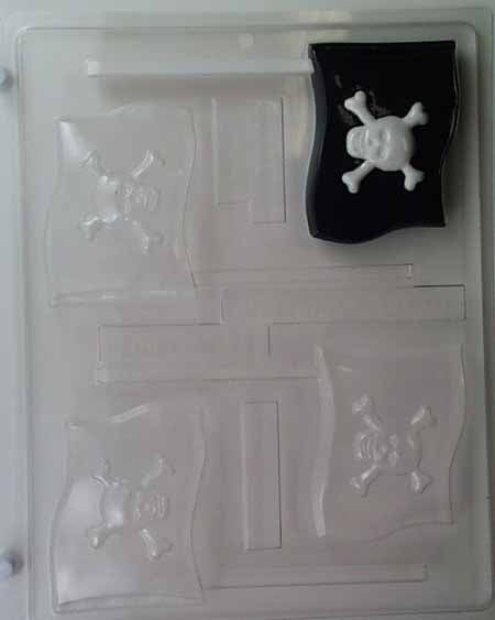 Chocolate// Candy Mold, Lollipop - Halloween, Pirate Flag