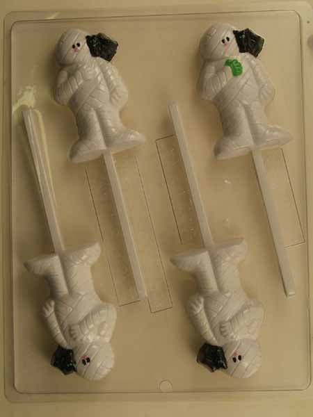 Chocolate// Candy Mold, Lollipop - Halloween, Mummy with a Bat