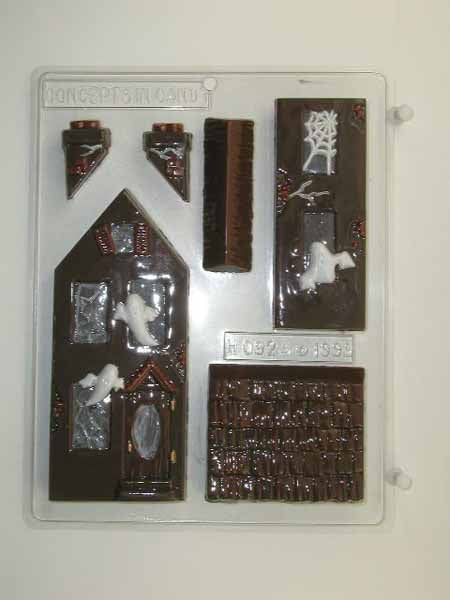 Molde de chocolate/caramelo 3D - Halloween, Casa embrujada 3D