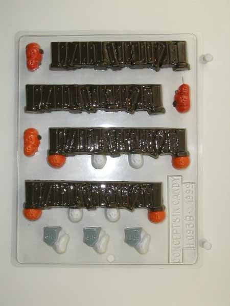 Molde de chocolate/caramelo 3D - Halloween, vallas y lápidas 3D