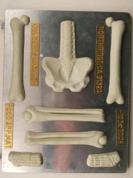 Molde para chocolate y dulces, 3D - Halloween, esqueleto grande, mitad inferior (pedir H102 para la mitad superior)