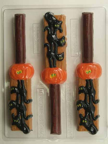 Chocolate// Candy Mold, Pretzel - Halloween, Cats Standing on Top of Each Other Pretzel Rod