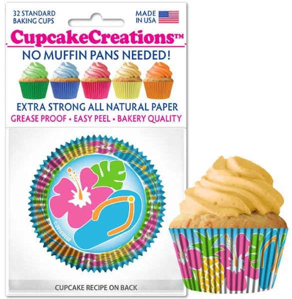 Cupcake Creations // Cupcake Liners "Luau" 2" Base x 1 3/8 " Wall
