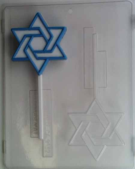 Chocolate// Candy Mold, Lollipop - Religious, Star of David