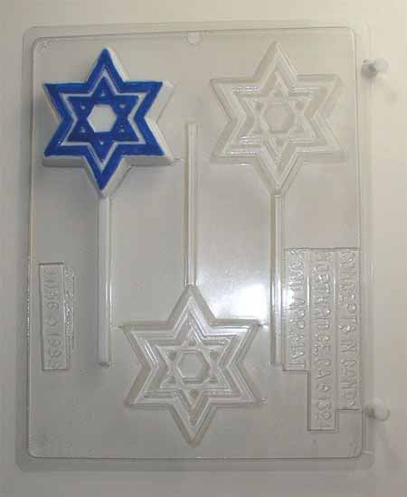 Chocolate// Candy Mold, Lollipop - Religion, Jewish Star