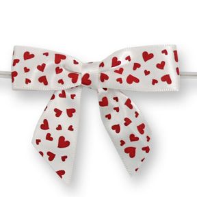 Large Bows // Red Hearts with Twisty 6ct