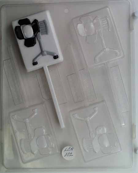 Chocolate// Candy Mold, Lollipop - Hollywood, Movie Light Stand on Rectangle