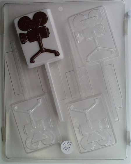 Chocolate// Candy Mold, Lollipop - Hollywood, Movie Camera on Rectangle