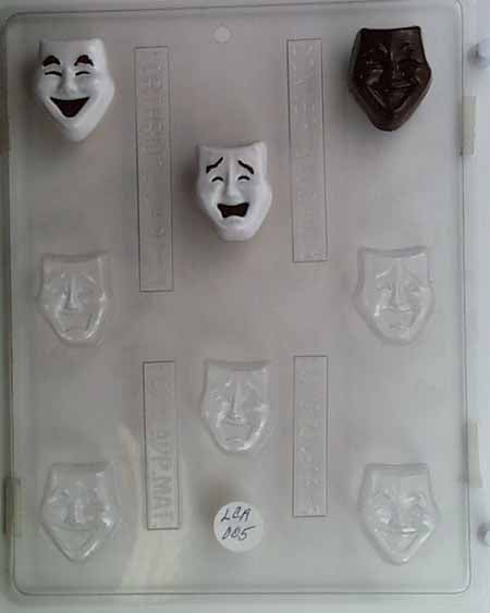 Chocolate// Candy Mold, Mini, Hollywood, Comedy/Tragedy Masks