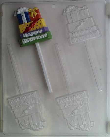 Chocolate// Candy Mold, Lollipop - Birthday, Stacked Presents