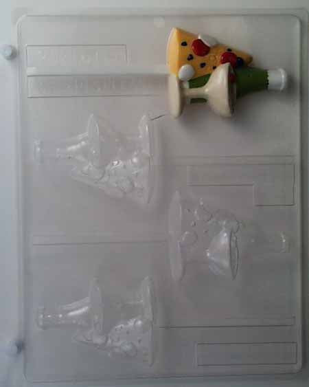 Chocolate// Candy Mold, Lollipop - Party, Party Hat with Champagne Bottle