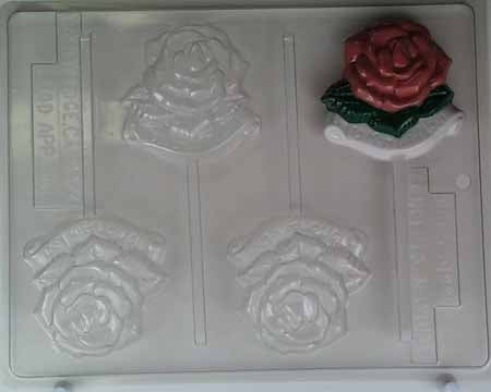 Chocolate// Candy Mold, Lollipop - Mother, "To Mom With Love" in Script under Rose