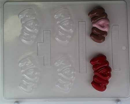 Chocolate// Candy Mold- Mother, "MOM" in Bubble Letters Medium