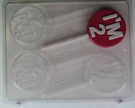 Chocolate// Candy Mold, Lollipop - Birthday, "I'm 2" on Round
