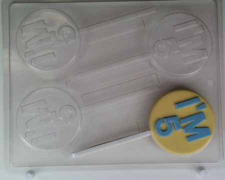 Chocolate// Candy Mold, Lollipop - Birthday, "I'm 5" on Round