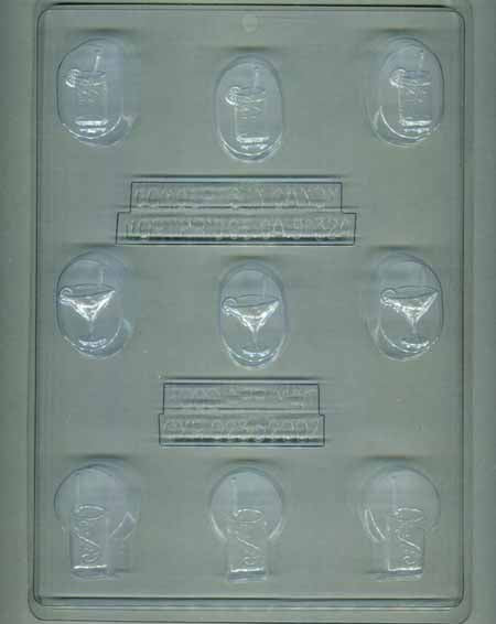 Chocolate// Candy Mold, Mini - Vacation, Variety of Tropical Drinks