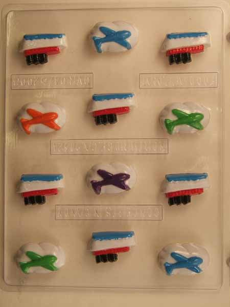 Chocolate// Candy Mold, Mini - Vacation, Airplane in Cloud and Oceanliner Combination