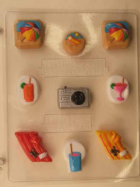 Chocolate// Candy Mold, Mini - Vacation, Vacation Pieces